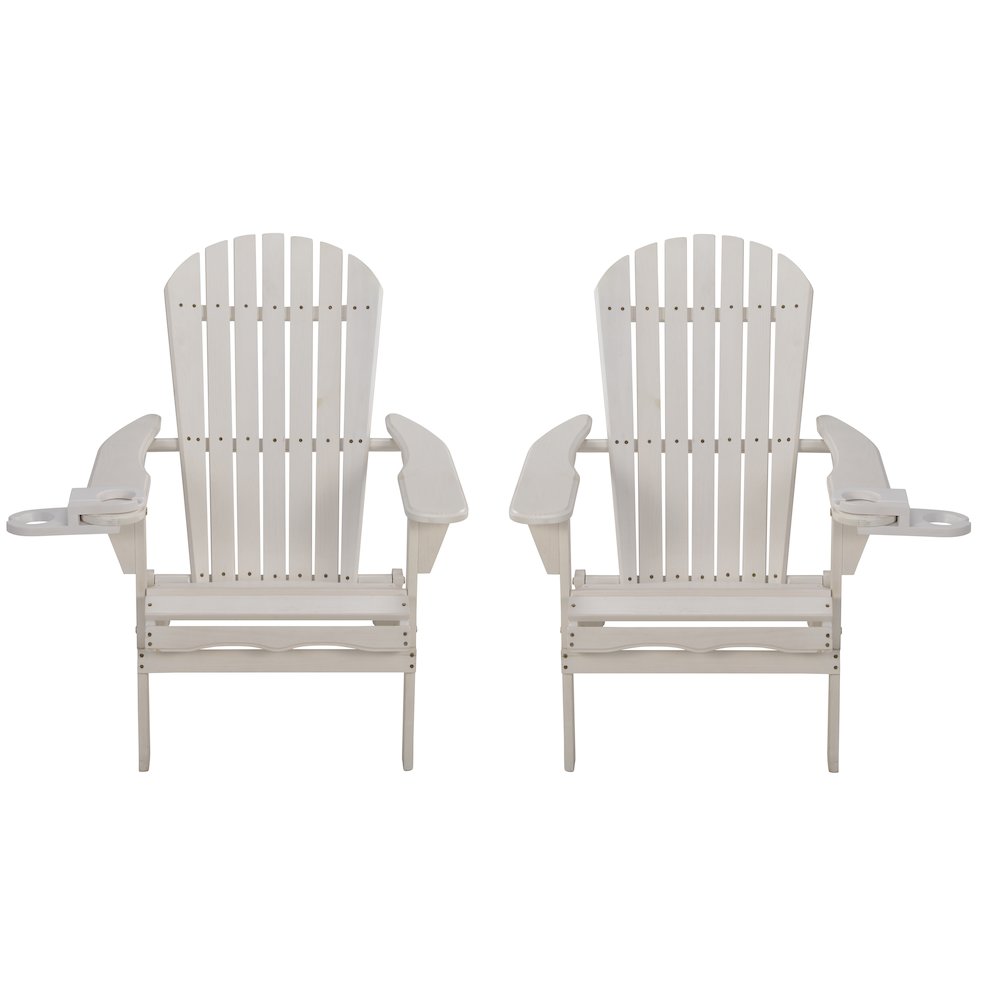 Foldable Adirondack Chair With Cup Holder Set Of 2. Picture 1