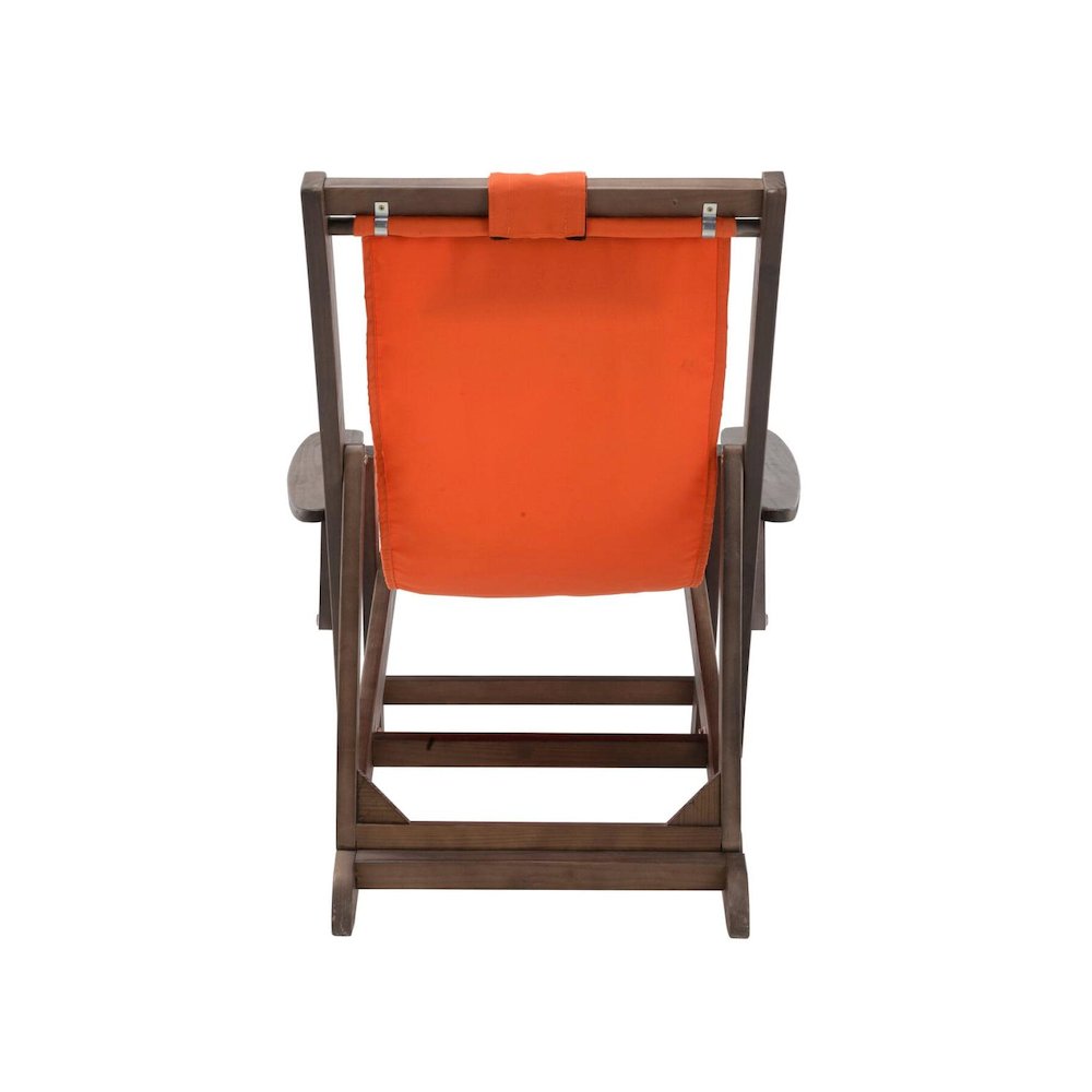 Canvas Sling Chair With Cup And Wine Holder And Ottoman. Picture 3