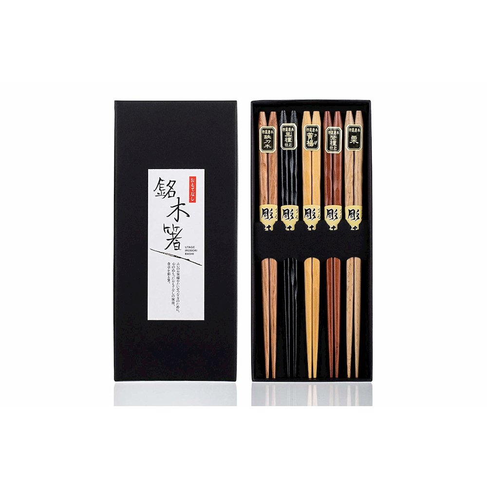 5 Pair Organic Traditional Hardwood Japanese Reusable Chopsticks. Picture 1