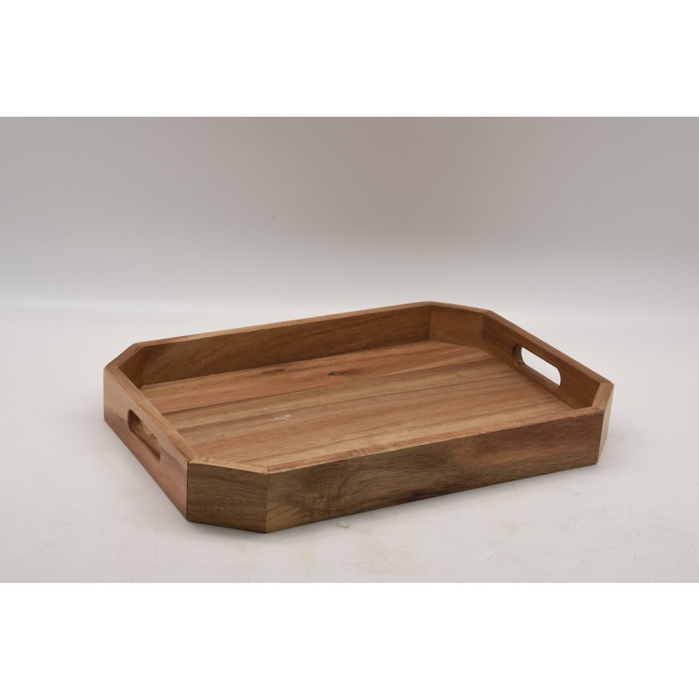 Acacia Wood Butler Tray With Handle. Picture 2