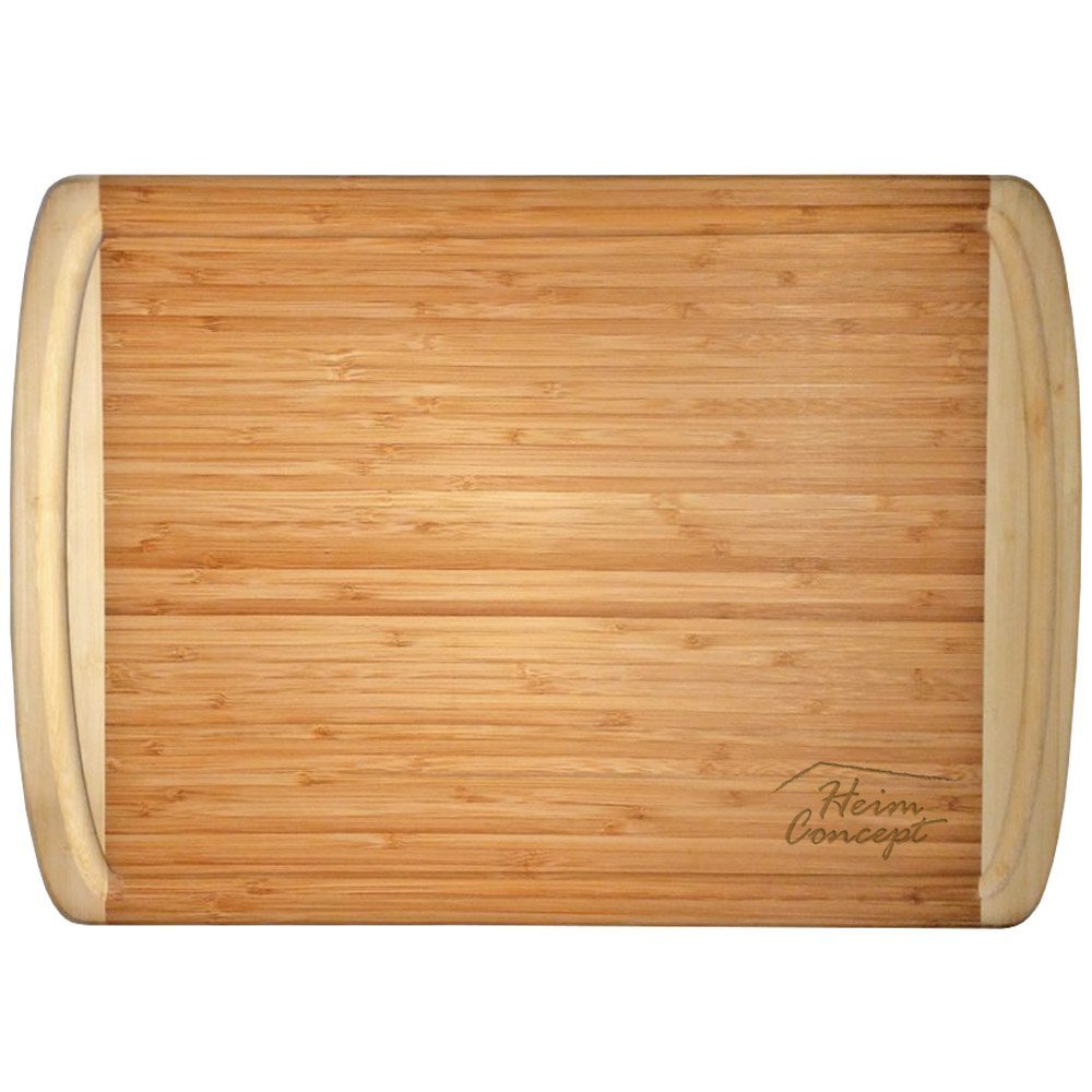 Organic Bamboo Large Cutting Board With End Groove. Picture 4