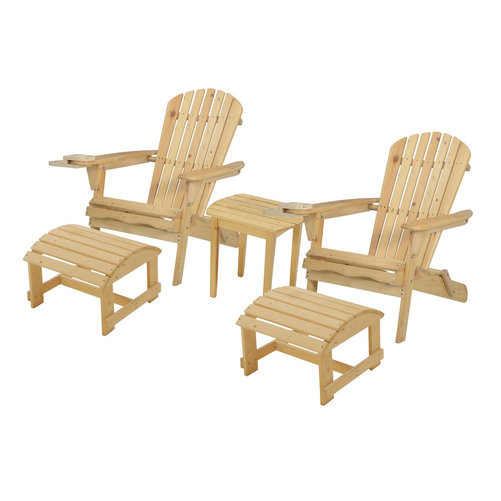 Foldable Adirondack Chair With Cup Holder Conversation Set. Picture 1