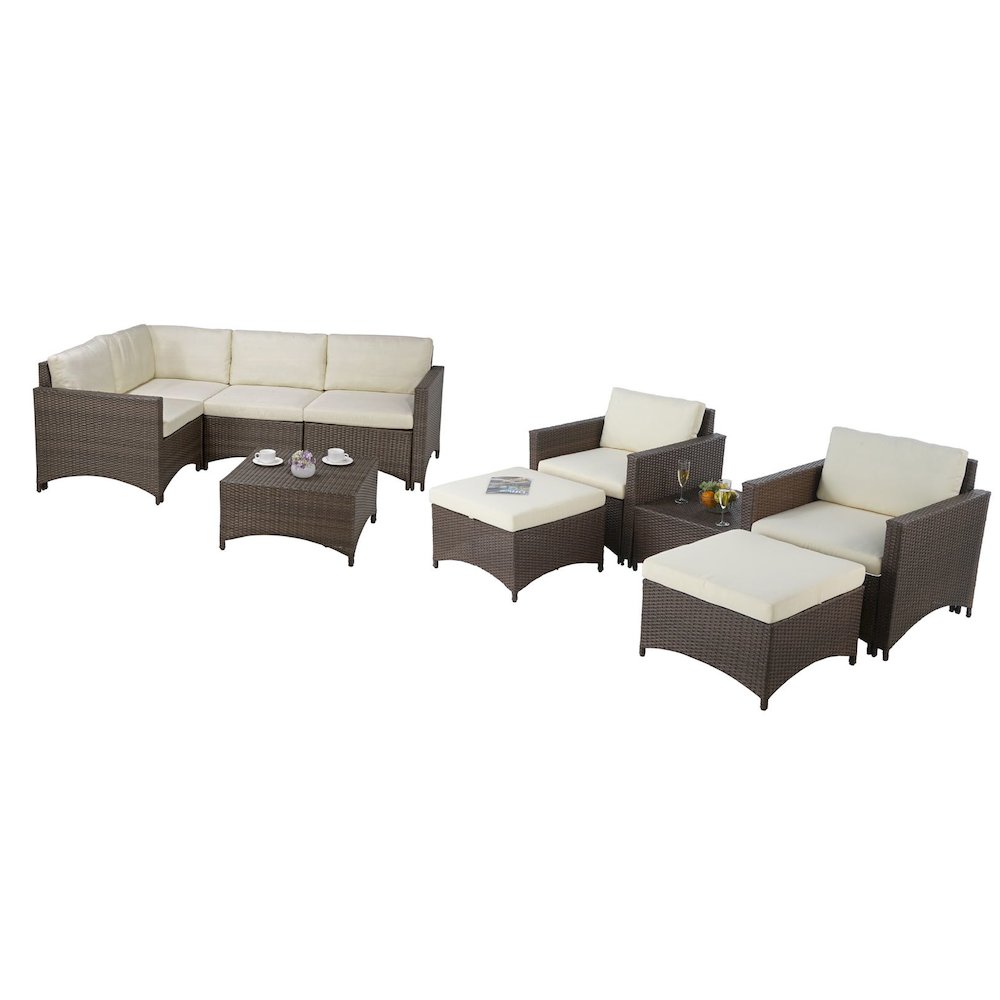 Modular Sectional Sofa With Armchairs, Coffee Table And Ottoman. Picture 1