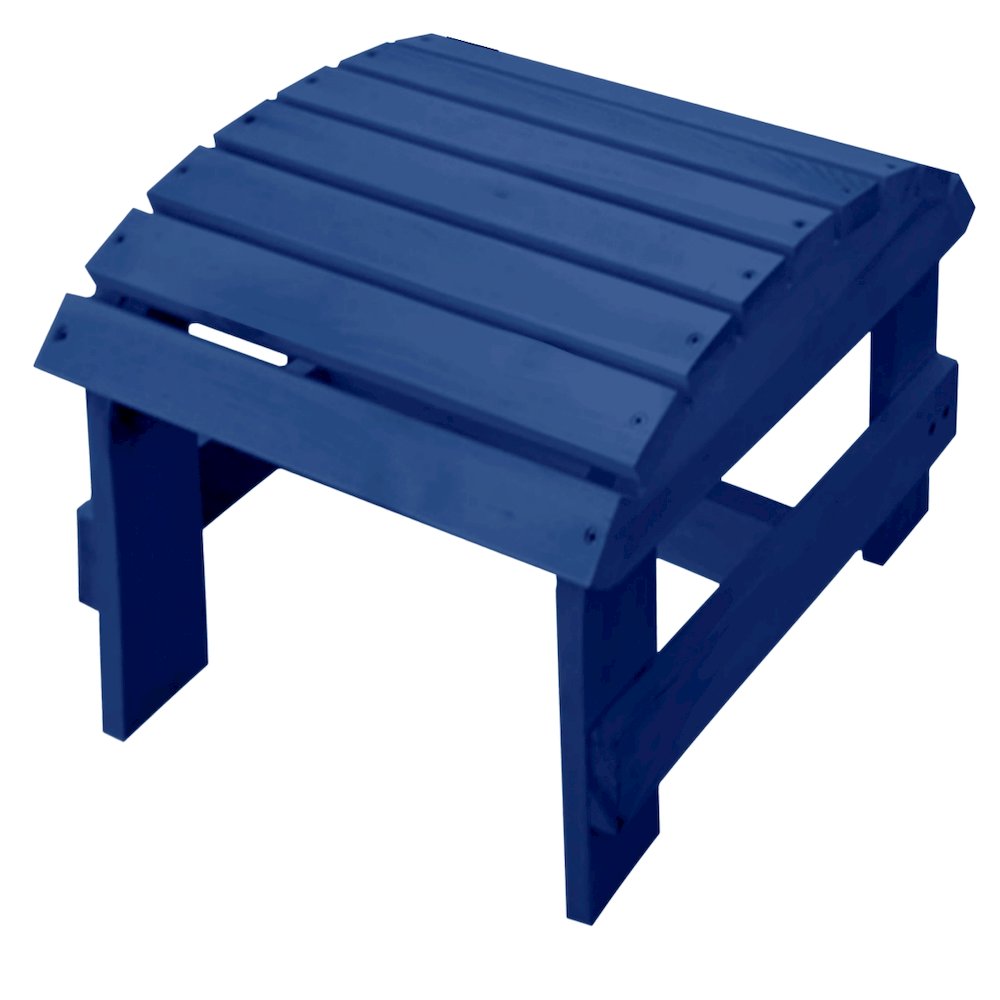 Navy Blue Adirondack Pine Ottoman. Picture 1