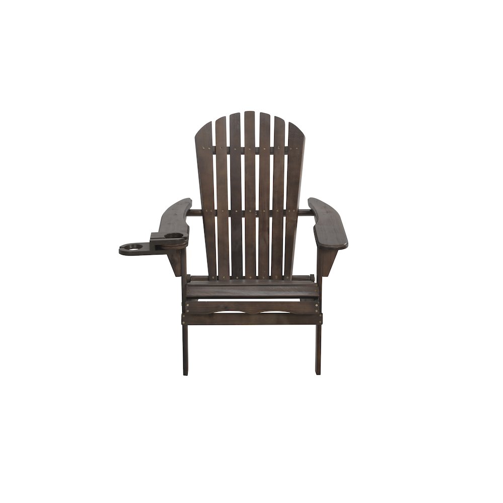 Foldable Adirondack Chair With Cup Holders With Ottoman. Picture 2