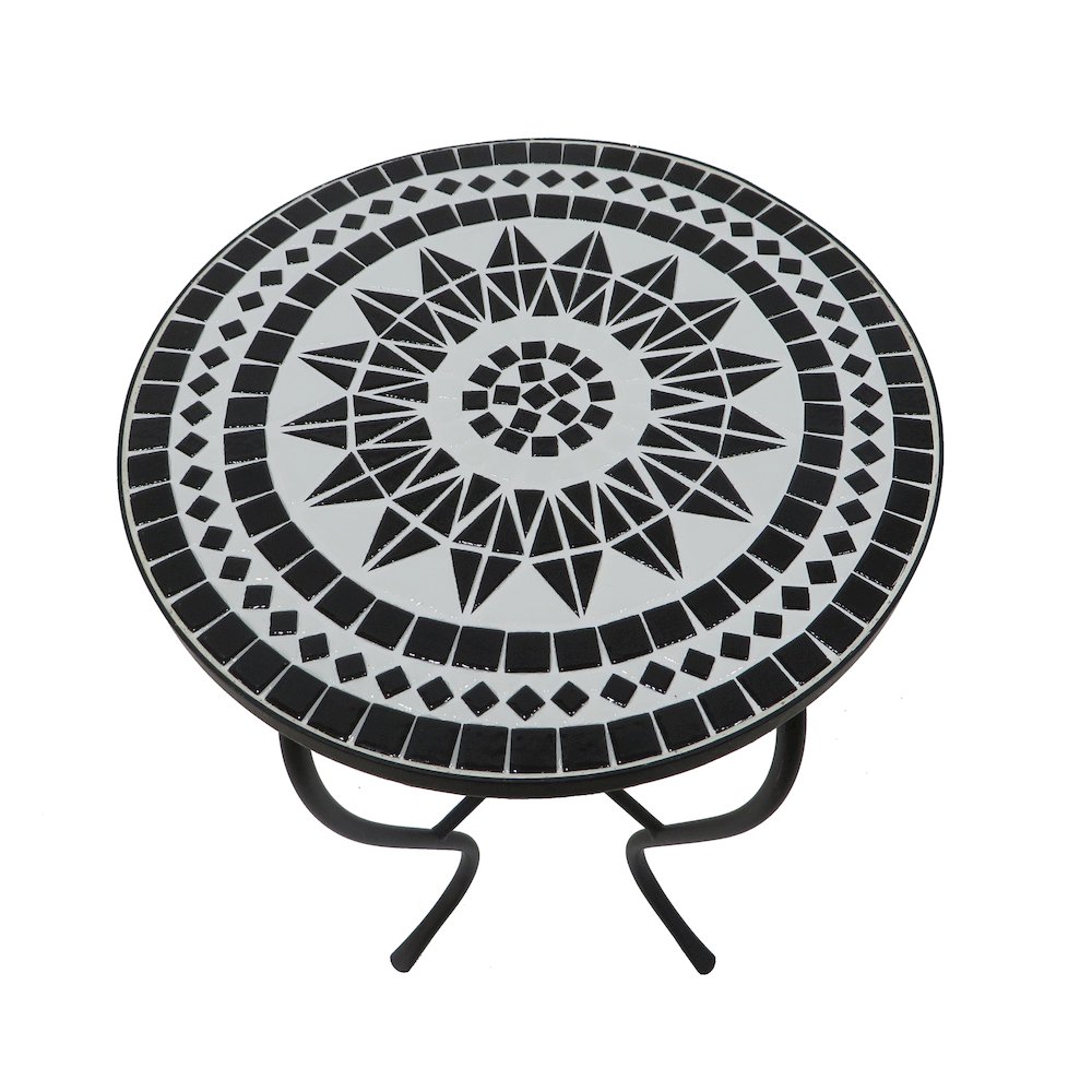 Mosaic Black Lily Accent Table. Picture 2