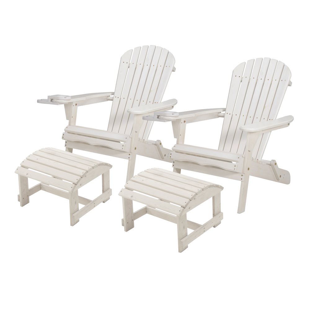 Foldable Adirondack Chair With Cup Holder Conversation Set. Picture 1