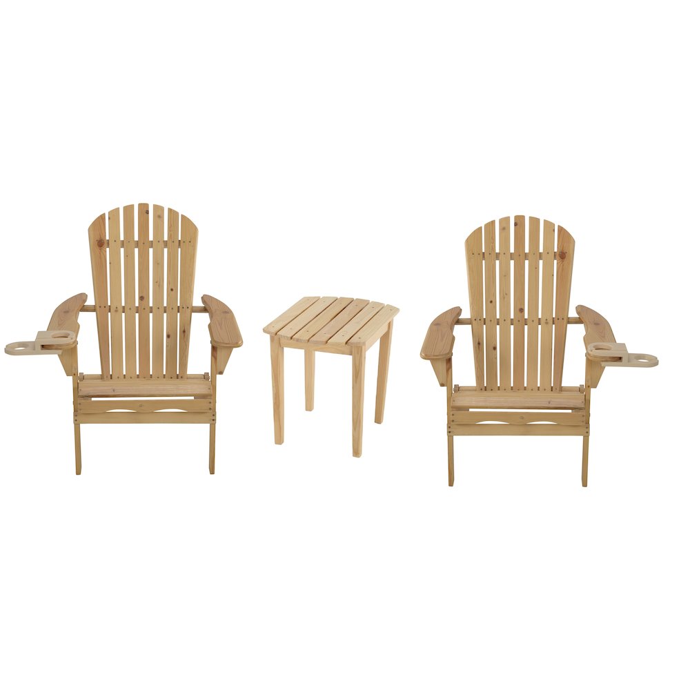 Foldable Adirondack Chair With Cup Holder Bristro Set. Picture 1