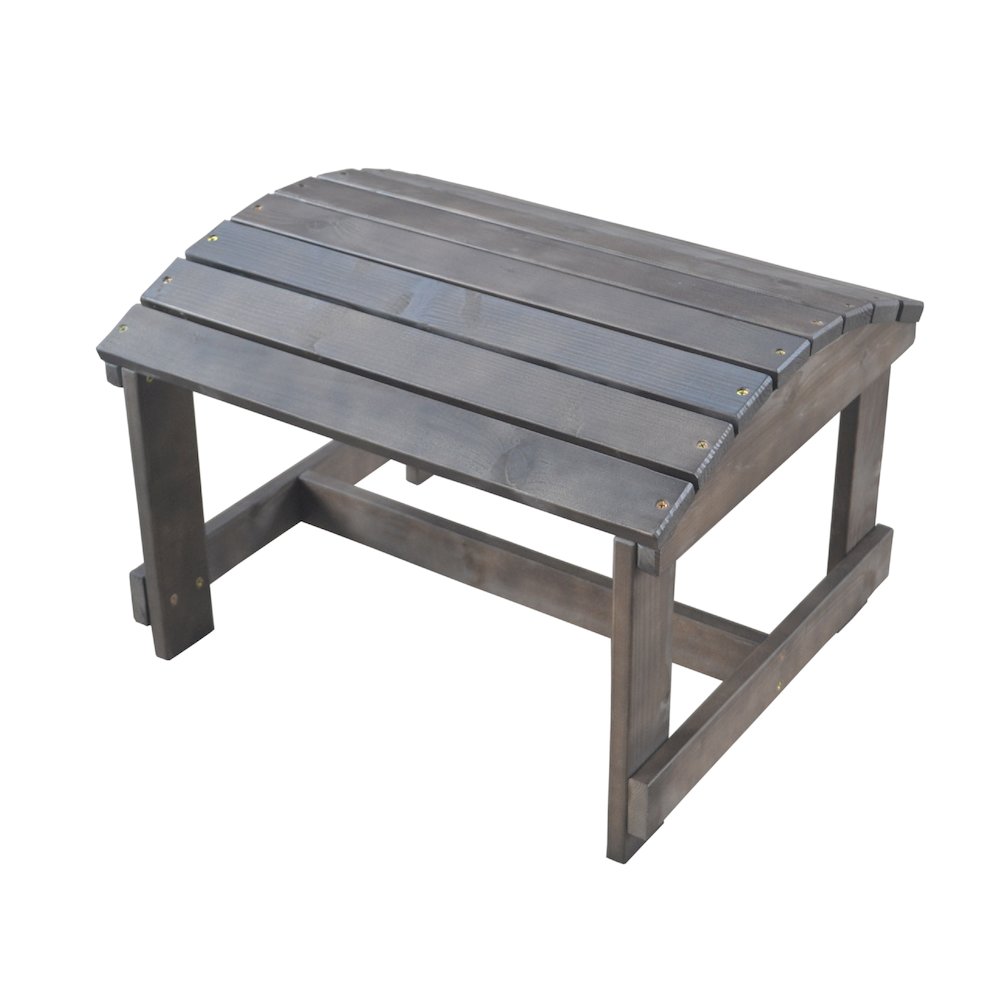 Dark Grey Adirondack Pine Ottoman. Picture 1