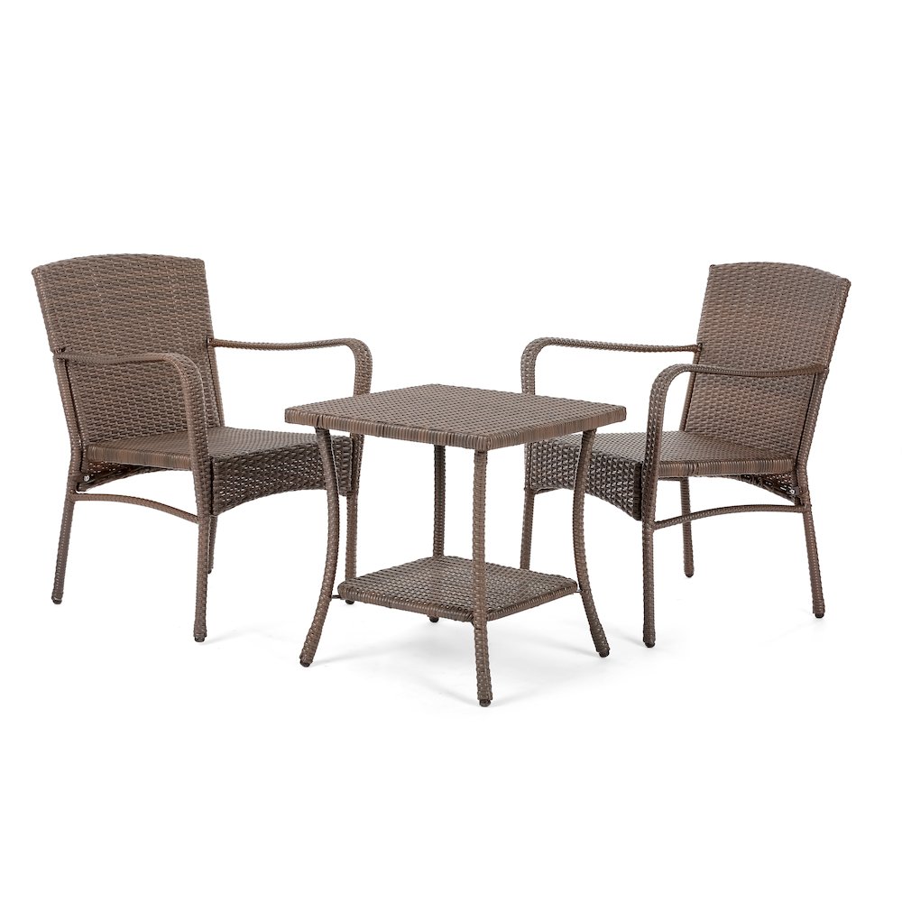 Leisure Collection Outdoor Garden Patio Furniture 3 Pc Conversation Set. Picture 1