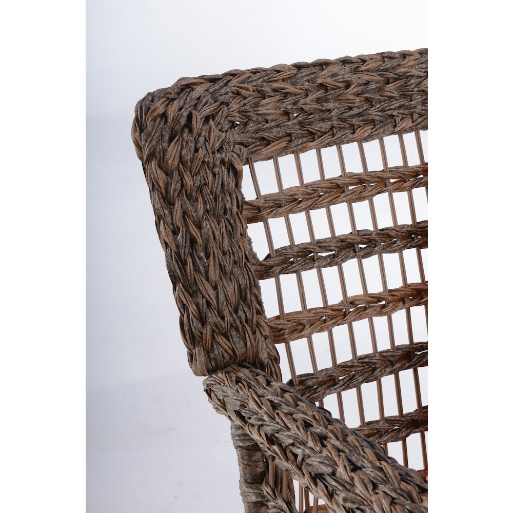 Faux Sea Grass Resin Rattan Patio Chairs Set (Set Of 2 Armchairs). Picture 3