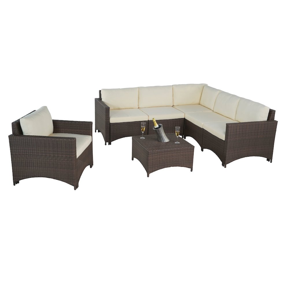 Modular Sectional Sofa With Armchair And Coffee Table. Picture 1