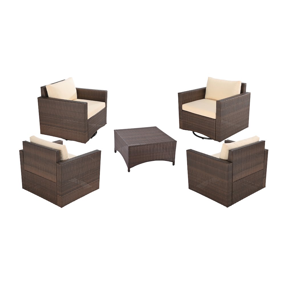 360 Degree Glider Chair (Set Of 4 And 1 Coffee Table). Picture 1