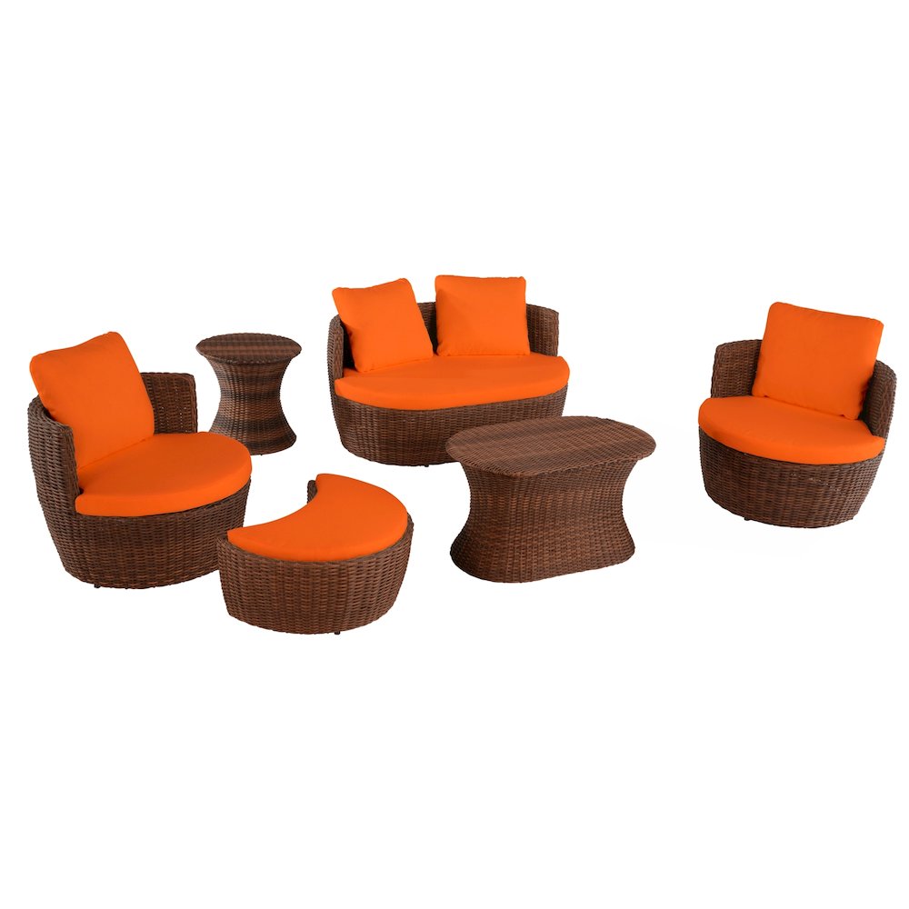 Outdoor 6-Piece Ottoman Set. Picture 1