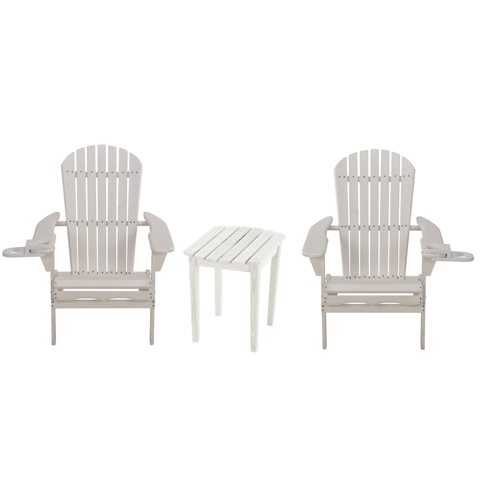 Foldable Adirondack Chair With Cup Holder Bristro Set. Picture 1