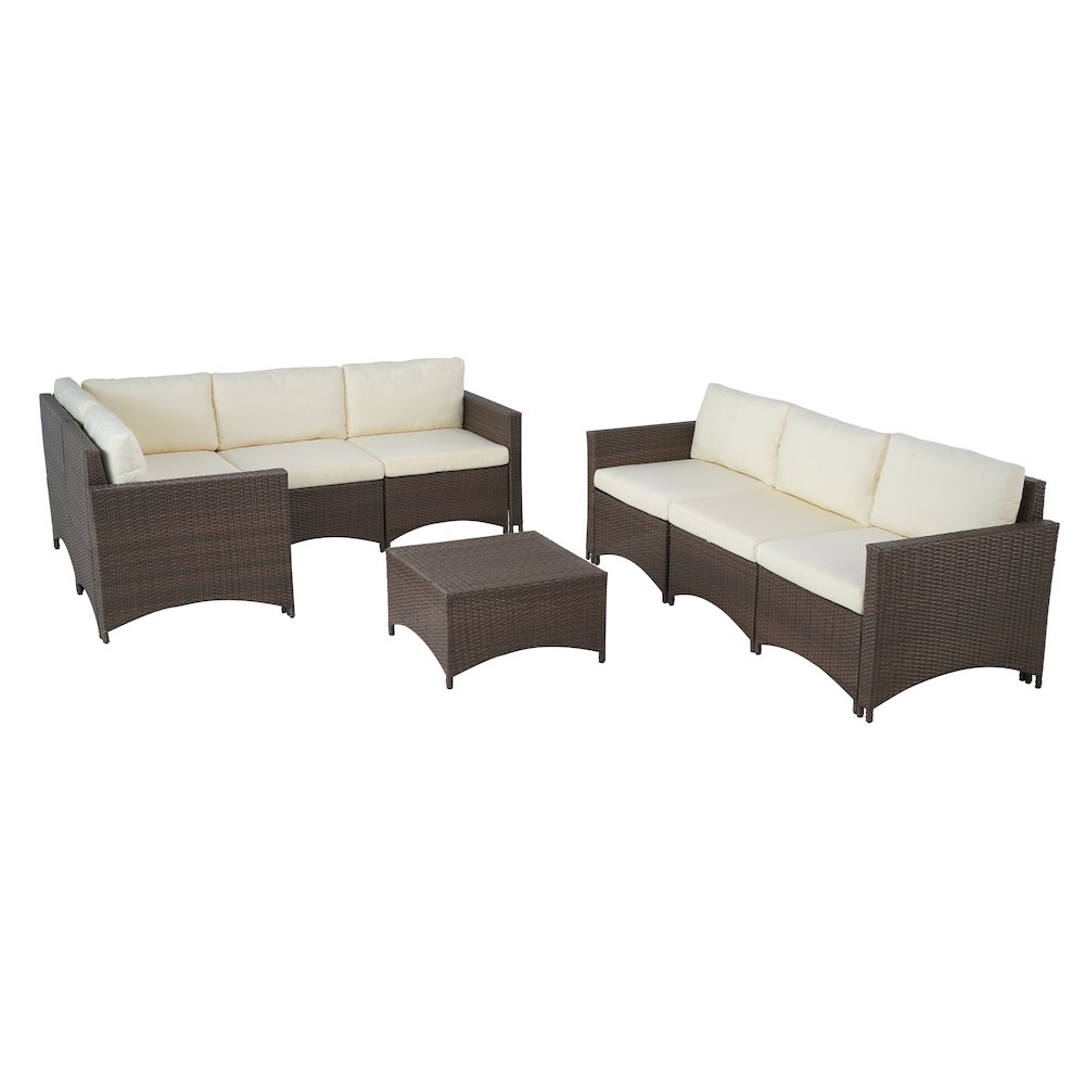 Modular Sectional Sofa With 3-Seater Sofa And Coffee Table. Picture 1