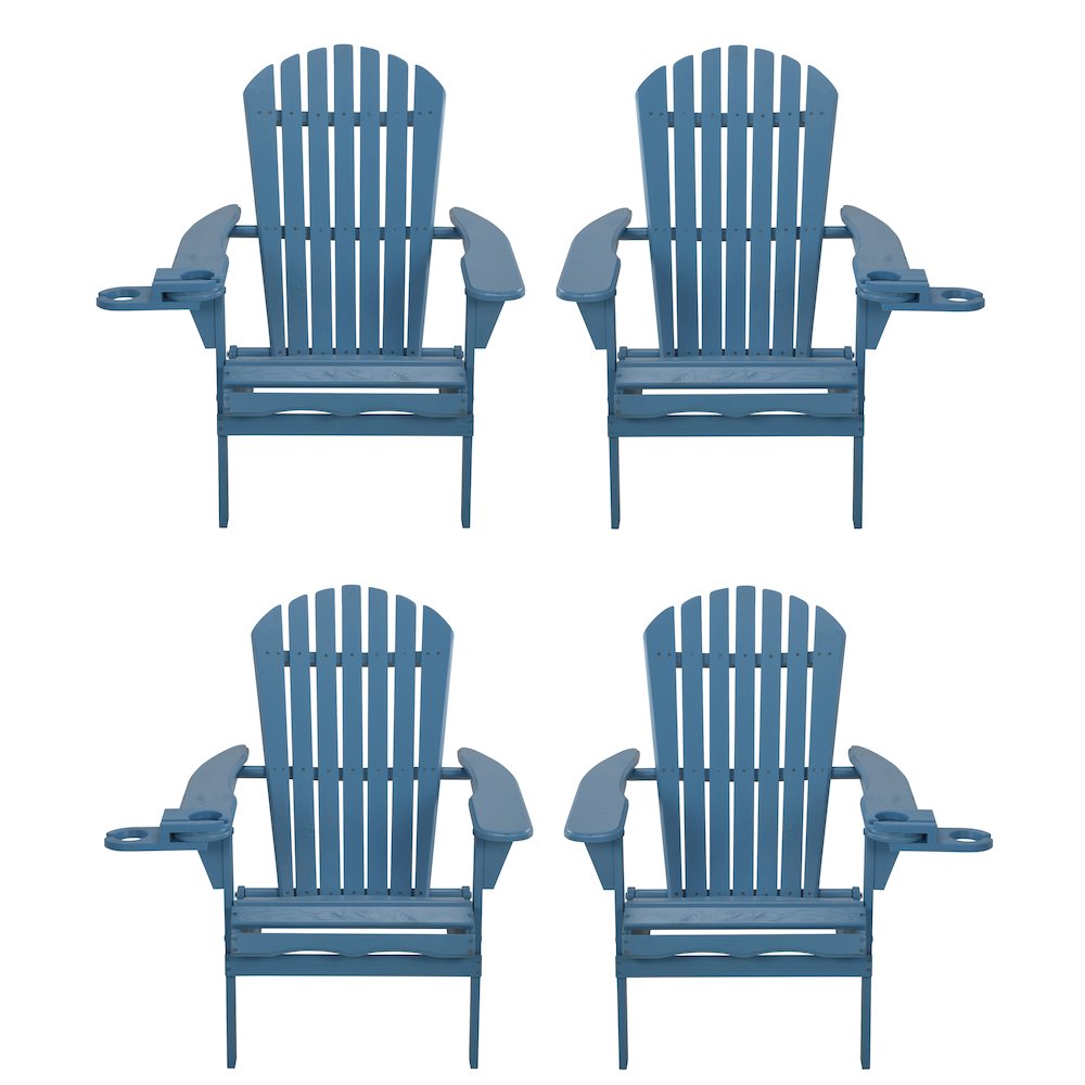 Foldable Adirondack Chair With Cup Holder Set Of 4. Picture 1