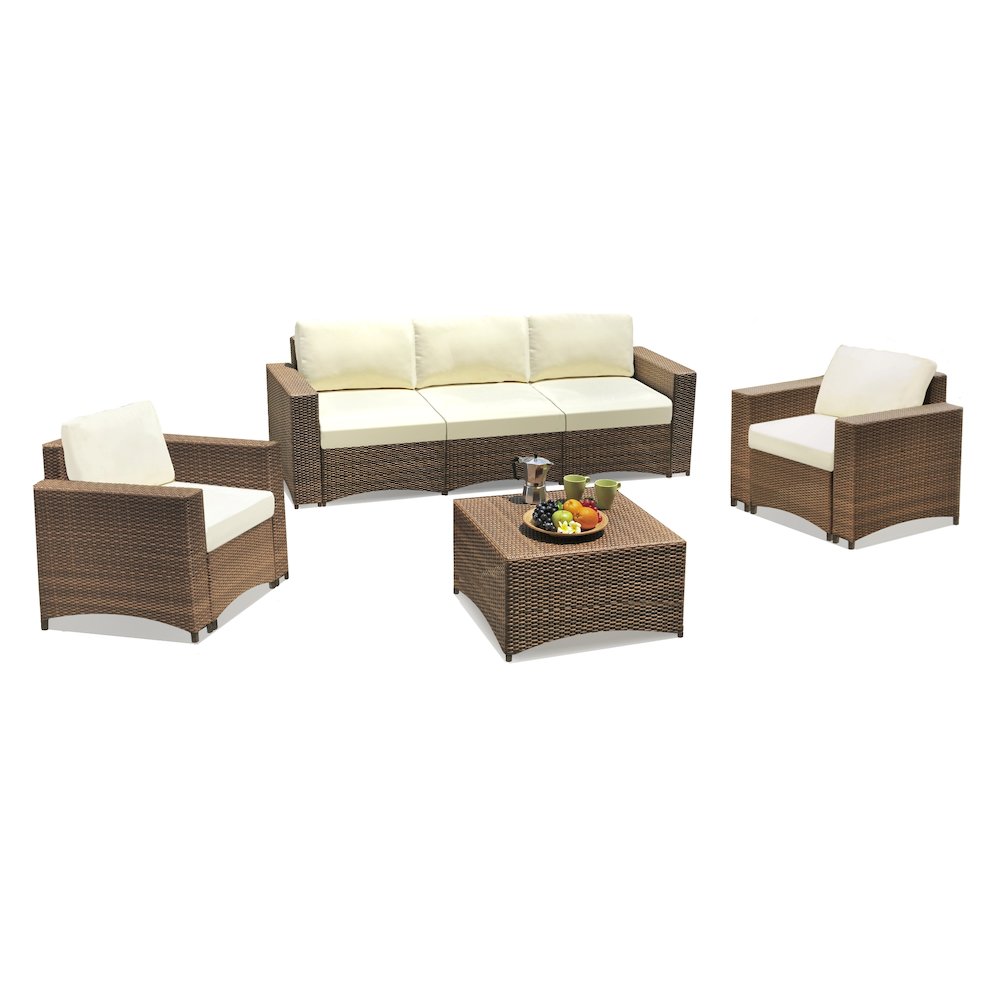Modular 3-Seater Sofa, 2 Armchairs And Coffee Table Conversation Set. Picture 1