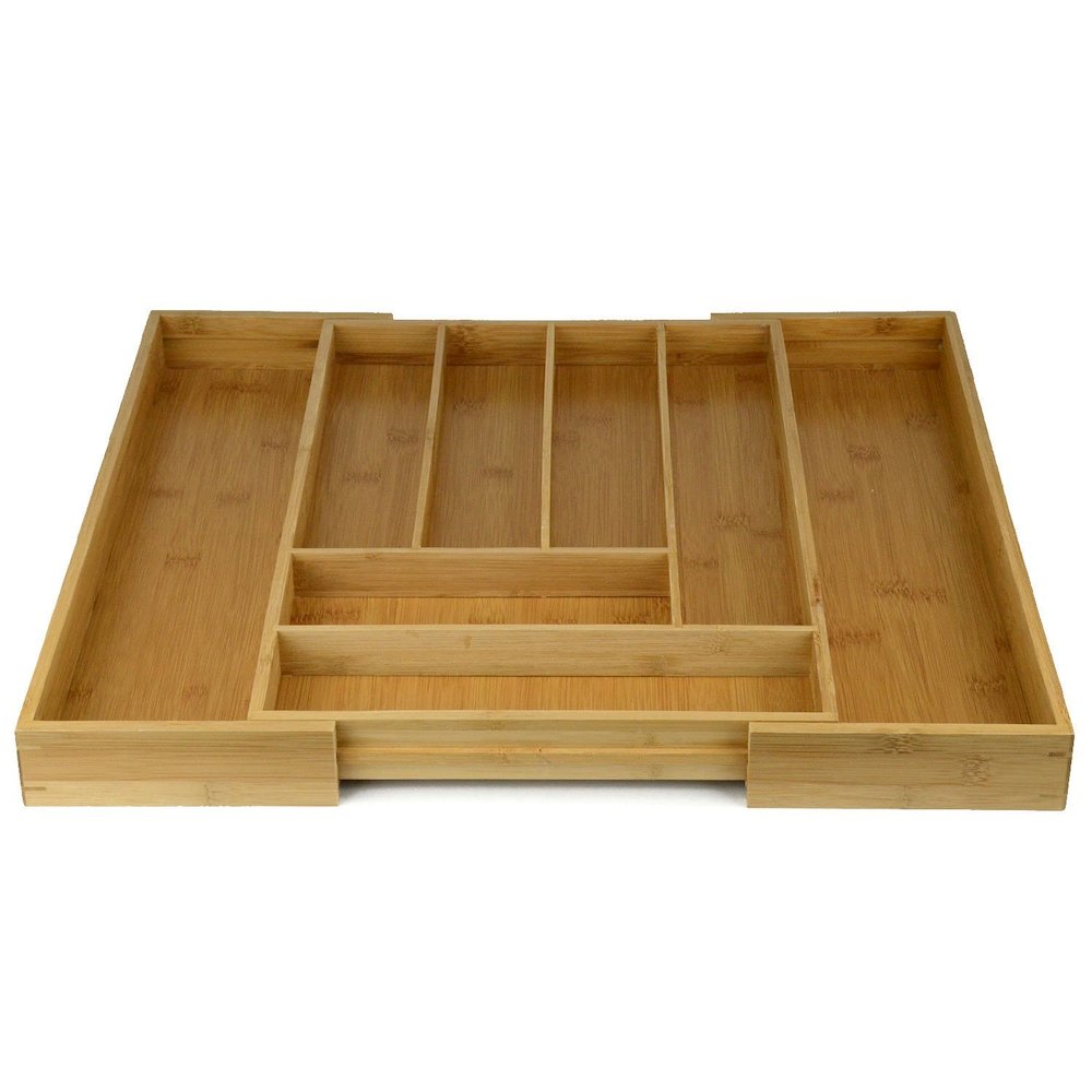 Bamboo Expandable 6 - 8 Slots Utensils Organizer. Picture 2