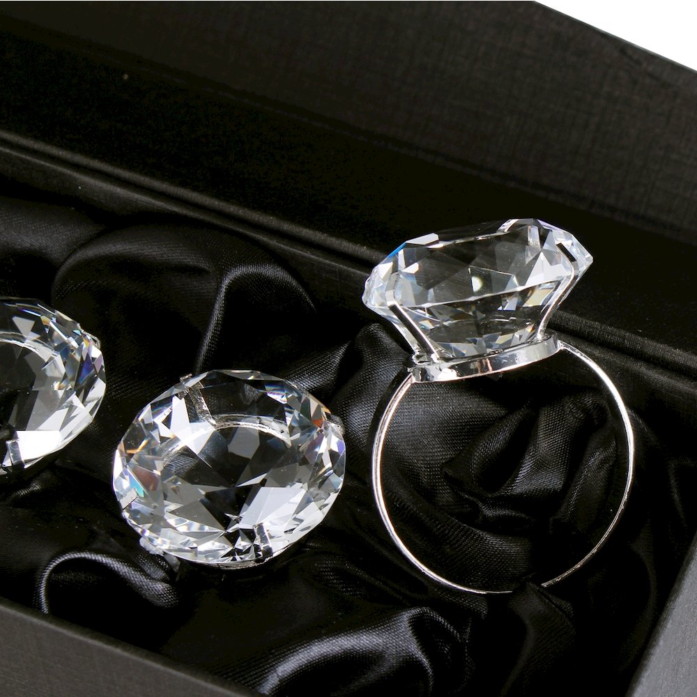 Diamond Napkin Ring, 1.5" Diameter, Set Of 4. Picture 3