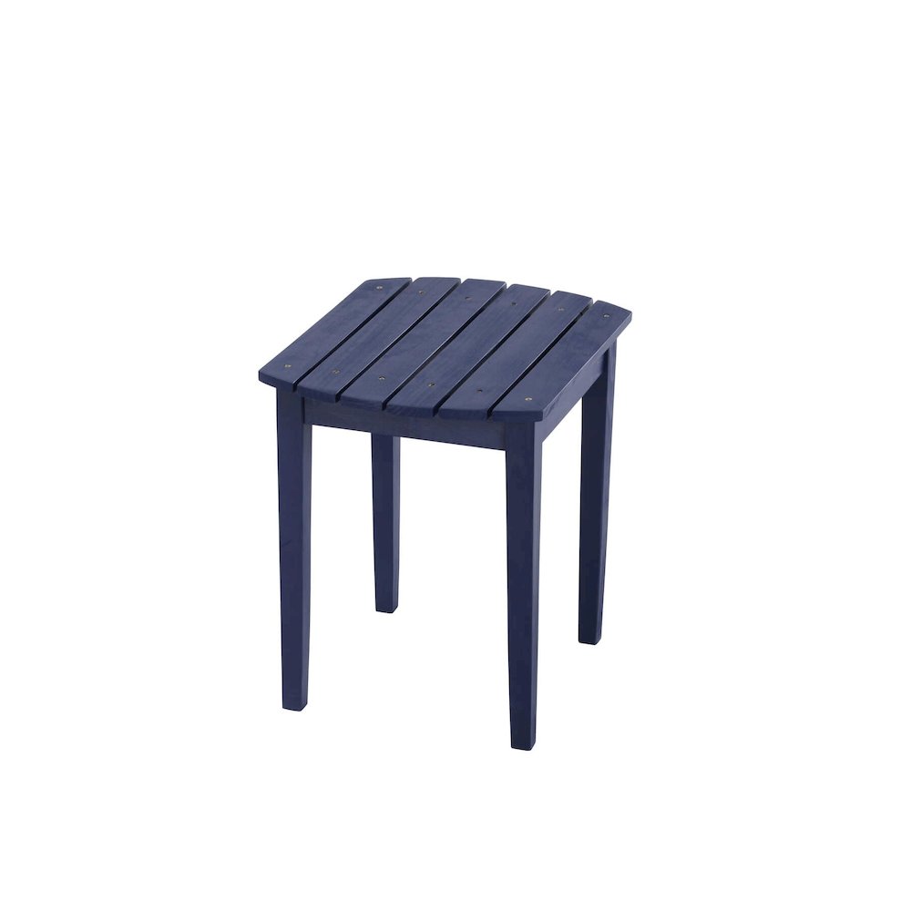 Navy Blue Solid Wood Side Table. Picture 1