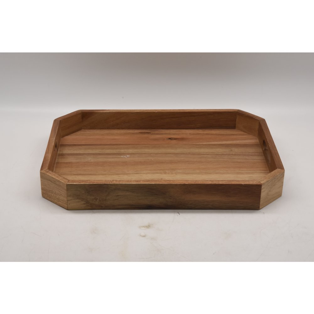 Acacia Wood Butler Tray With Handle. Picture 3