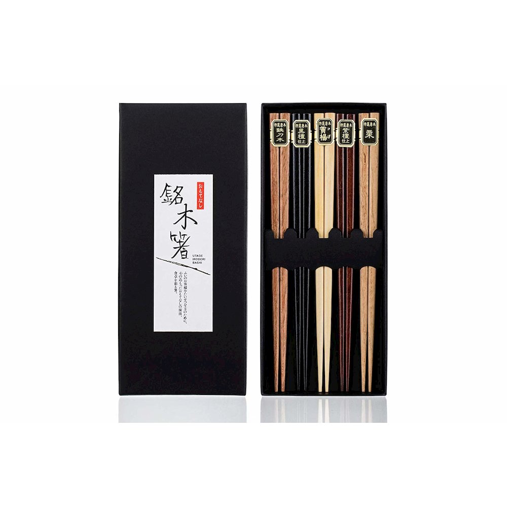 5 Pair Organic Basic Hardwood Japanese Reusable Wood Chopsticks. Picture 1