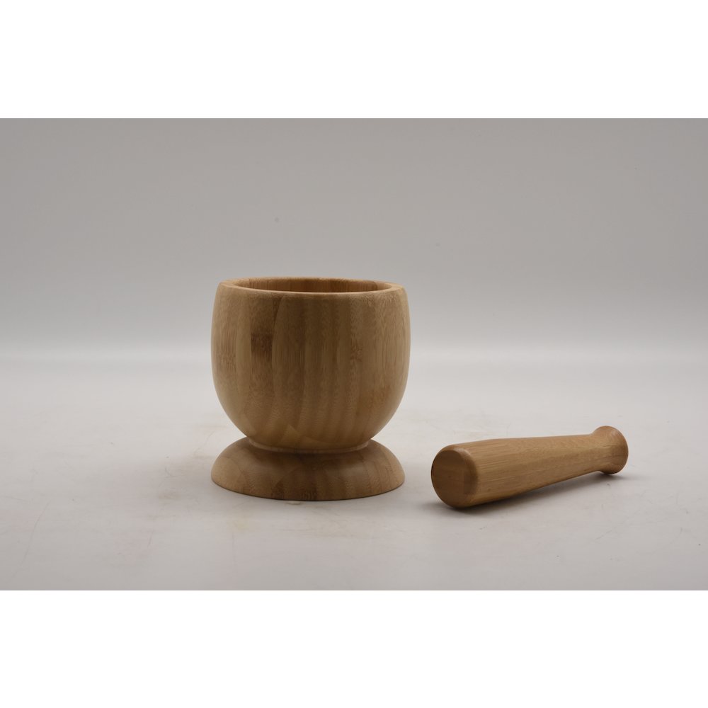 Bamboo Mortar And Pestle Dia 11.8*18Cm. Picture 2