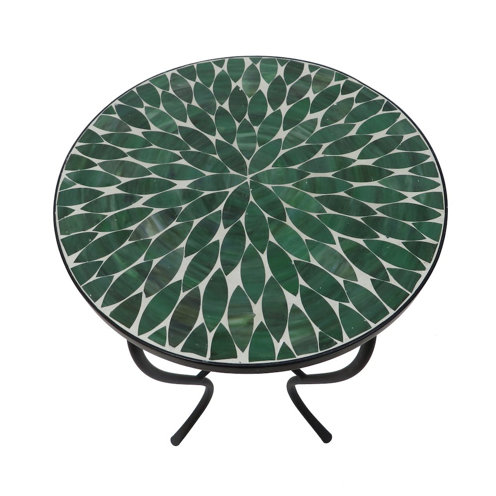 Mosaic Leave Green Accent Table. Picture 2