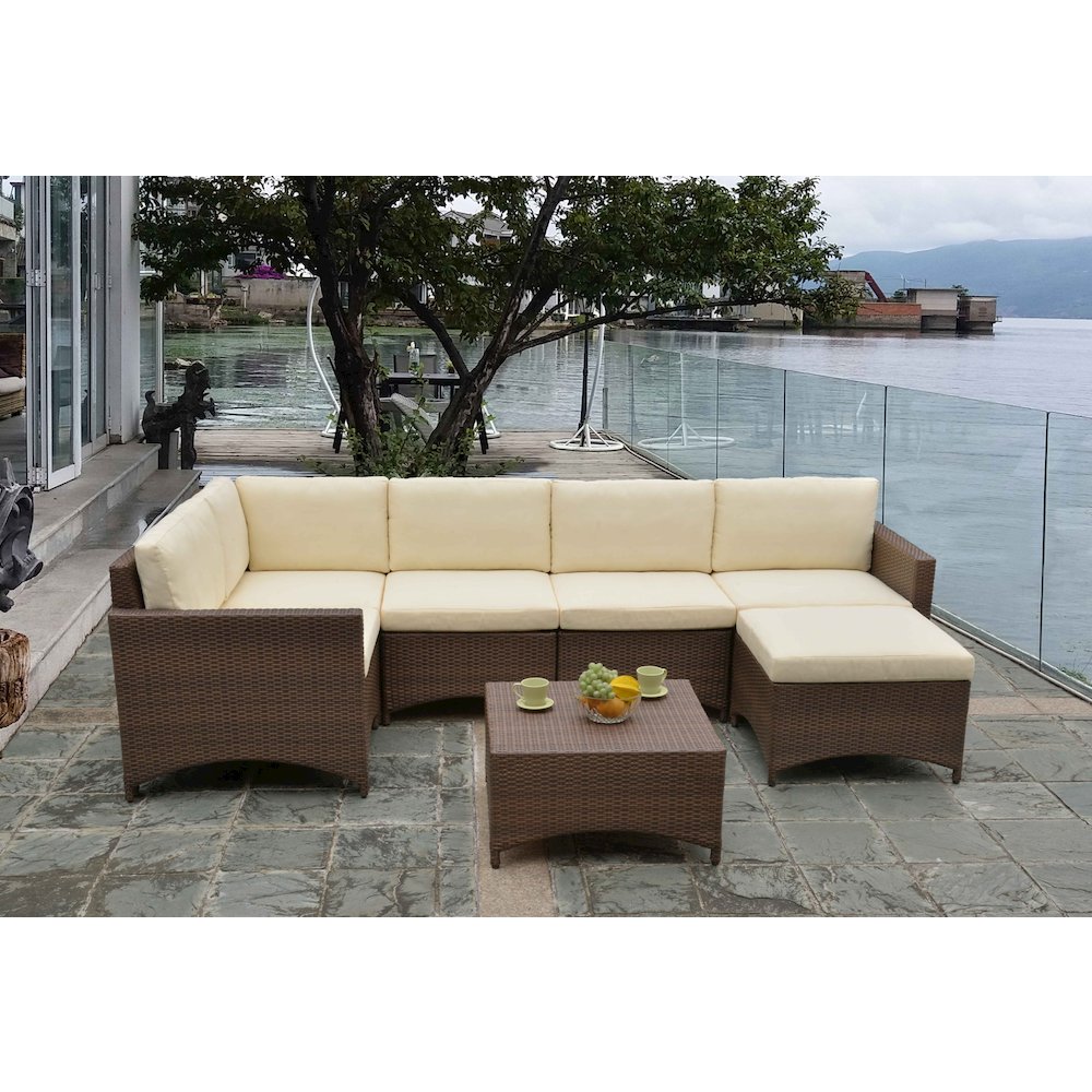 Modular Sectional Sofa With Coffee Table And Ottoman. Picture 2