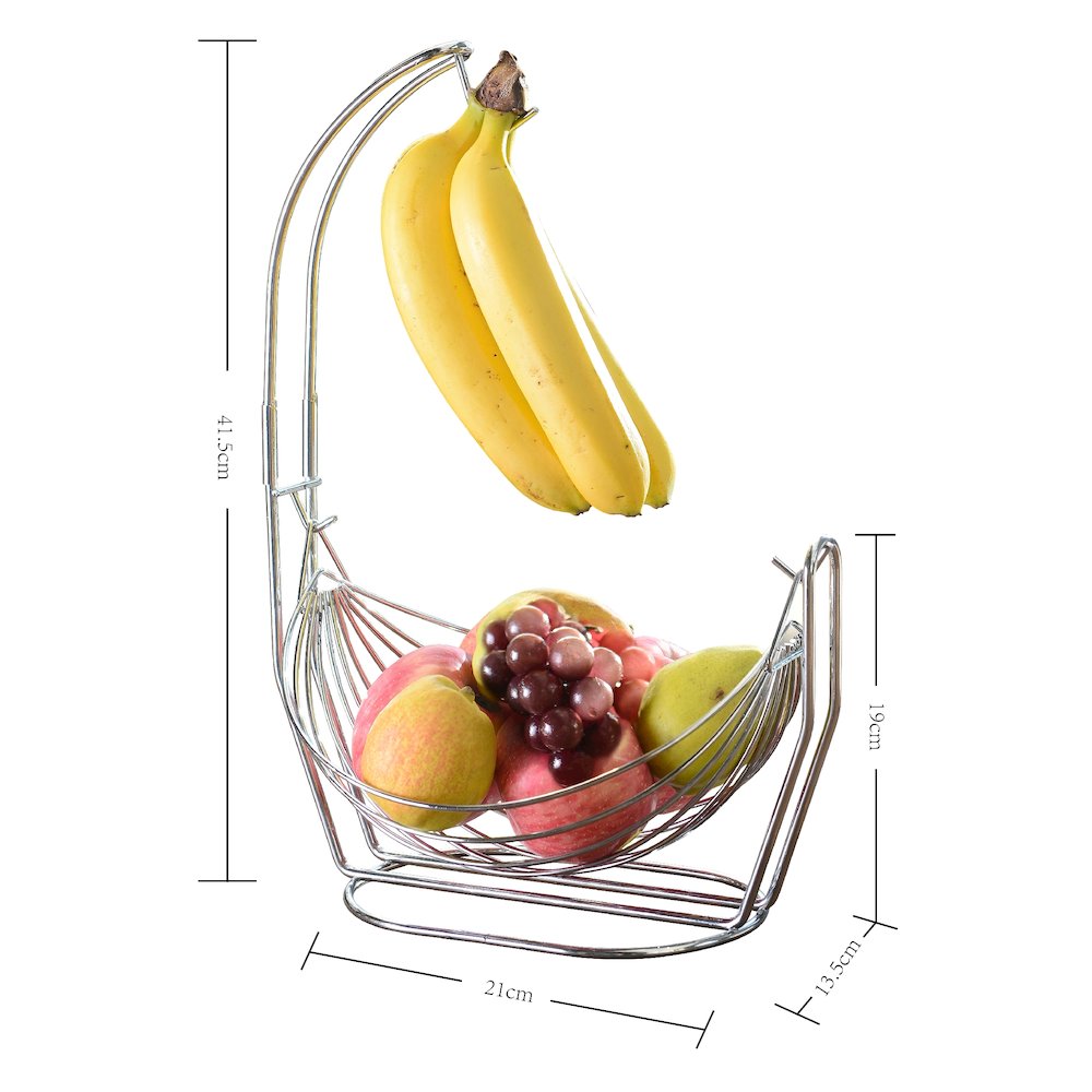 Silver Fruit Basket With Banana Hanger. Picture 3
