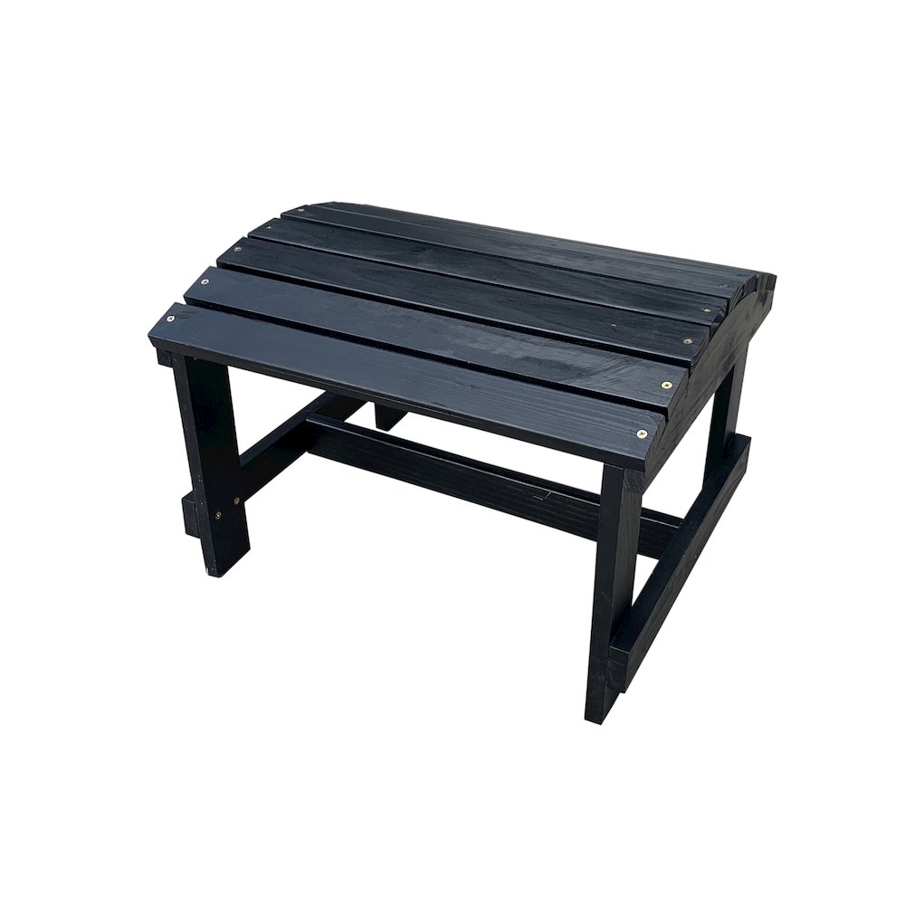 Black Adirondack Pine Ottoman. Picture 1