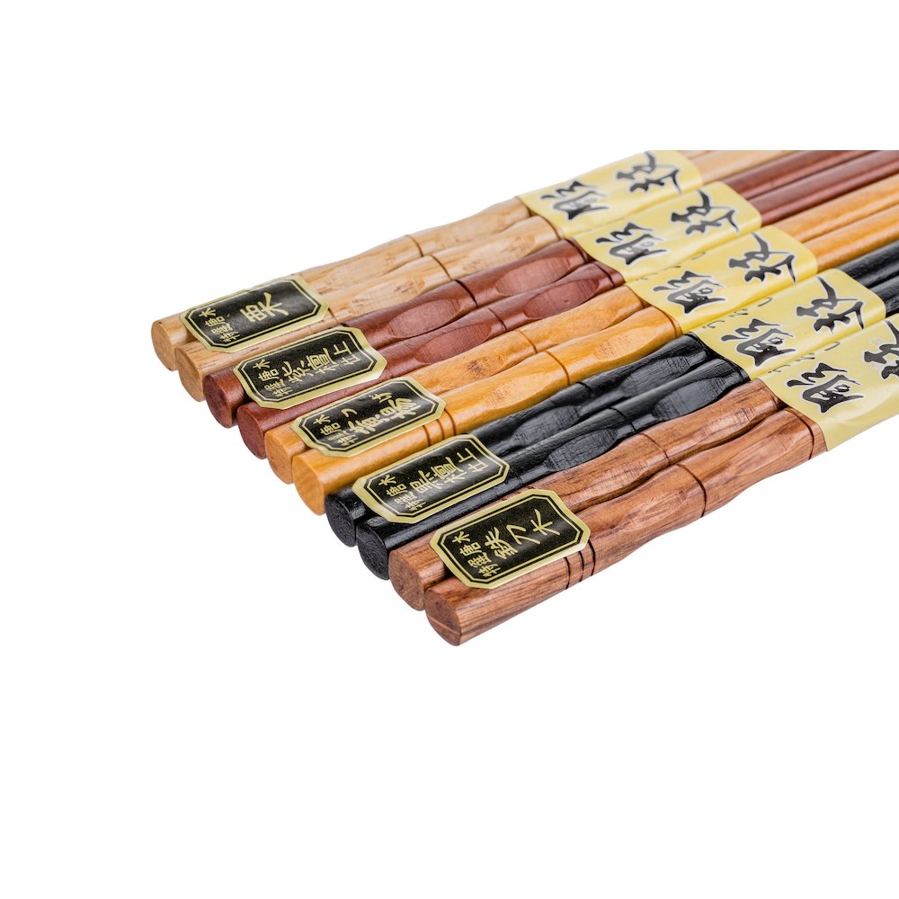 5 Pair Organic Classic Hardwood Japanese Reusable Wood Chopsticks. Picture 2