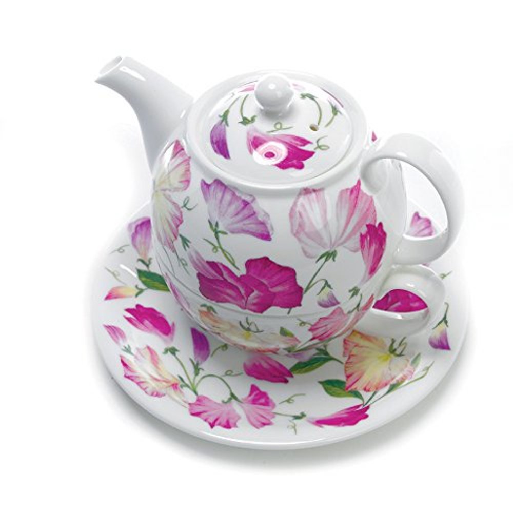 Roy Kirkham Sweet Pea Tea For One Set, Pink. Picture 1