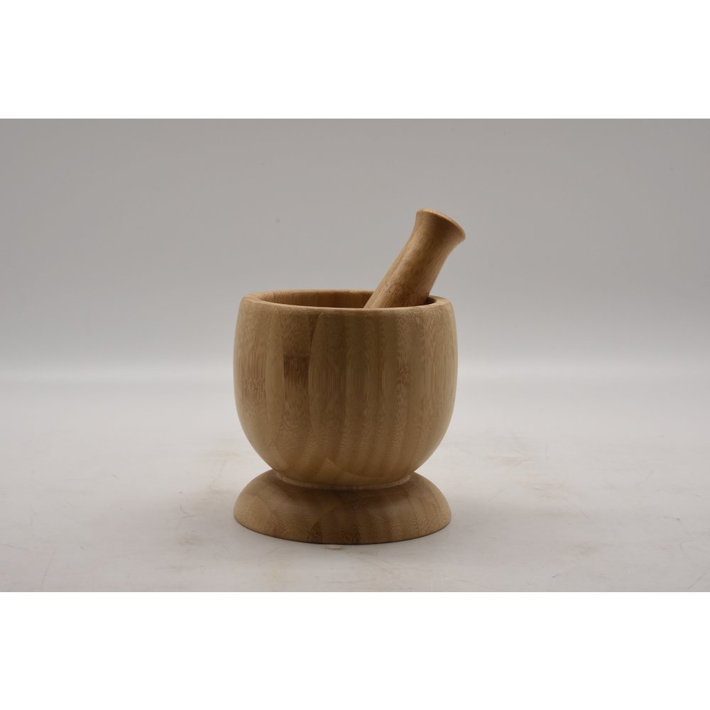 Bamboo Mortar And Pestle Dia 11.8*18Cm. Picture 1
