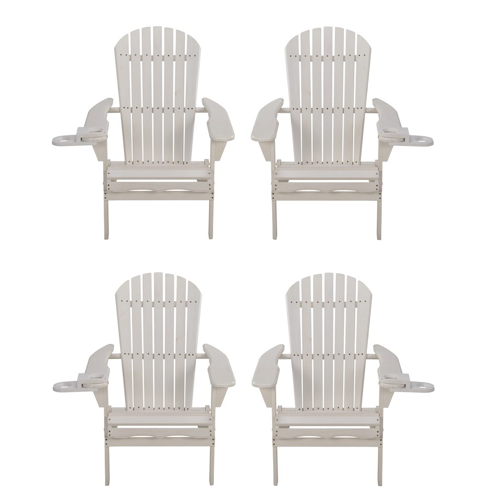 Foldable Adirondack Chair With Cup Holder Set Of 4. Picture 1