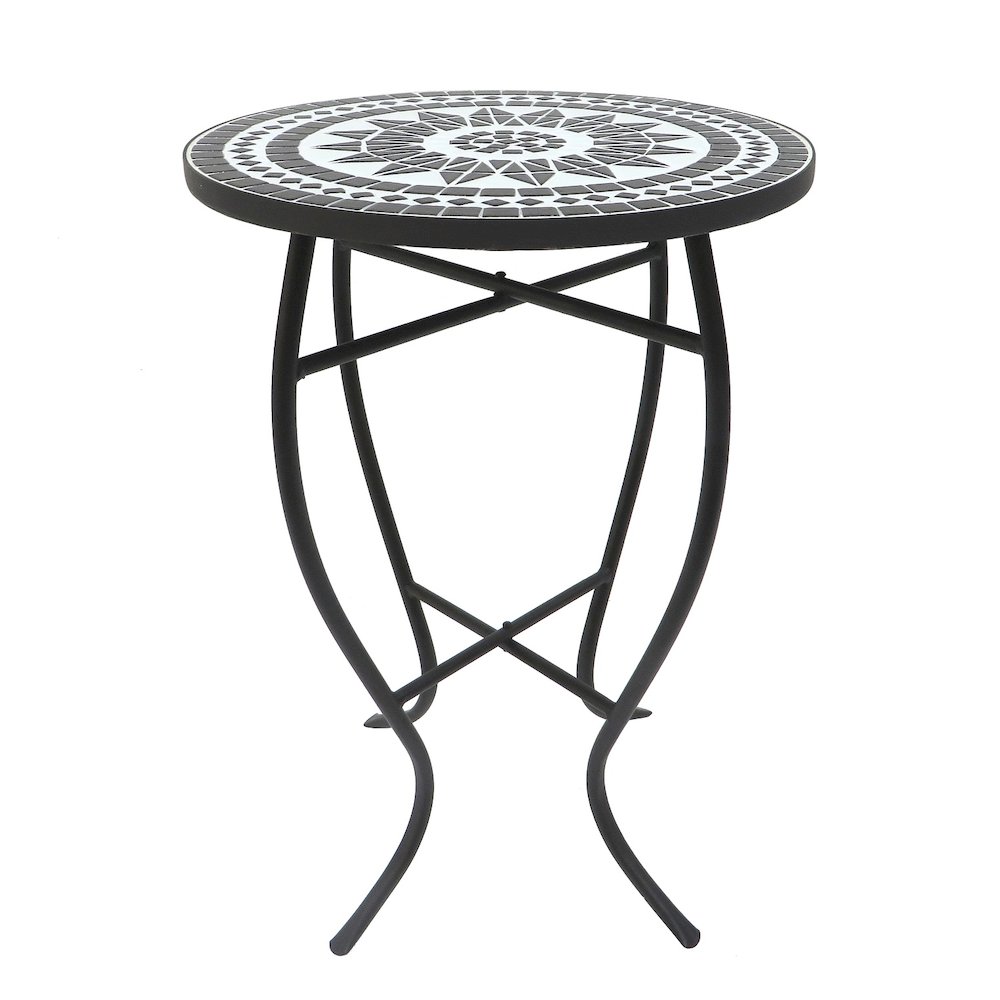 Mosaic Black Lily Accent Table. Picture 1