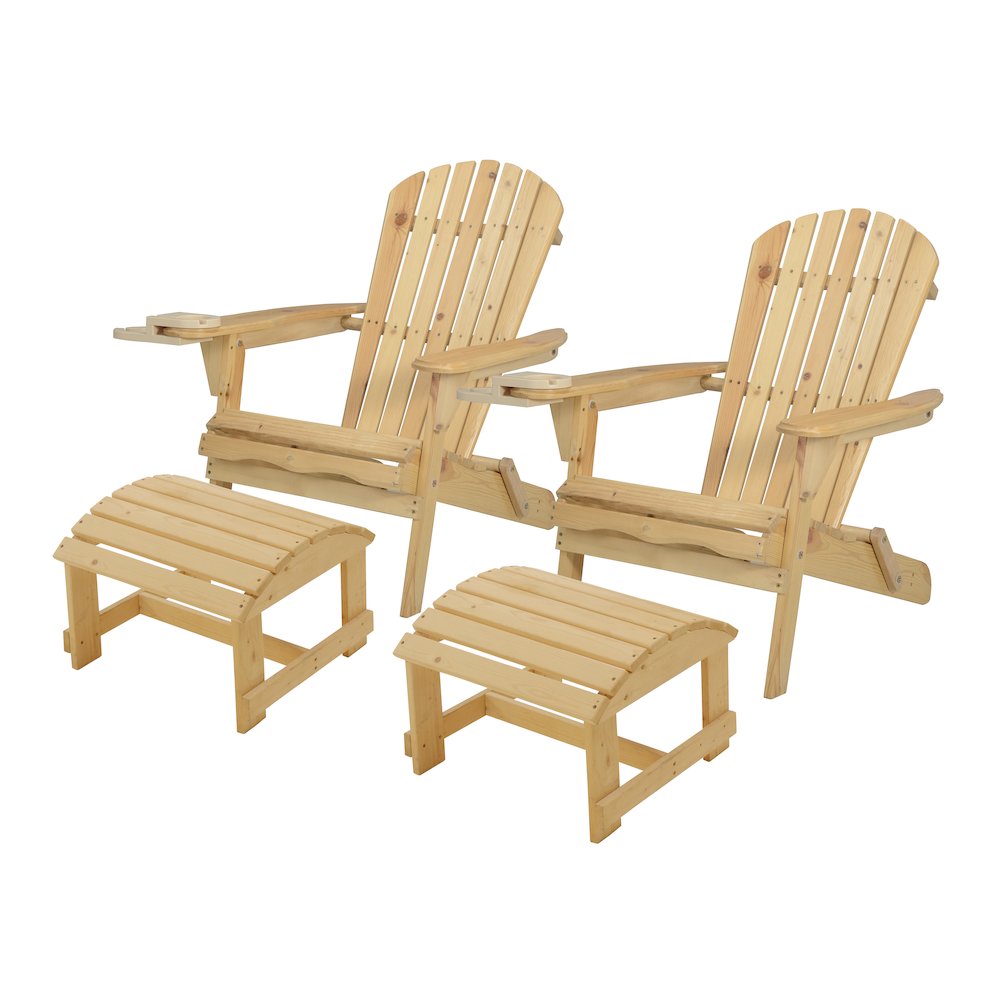 Foldable Adirondack Chair With Cup Holder Conversation Set. Picture 1