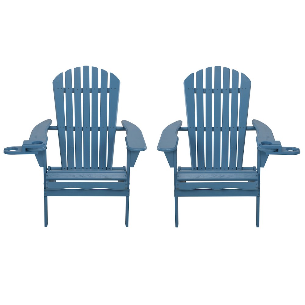 Foldable Adirondack Chair With Cup Holder Set Of 2. Picture 1