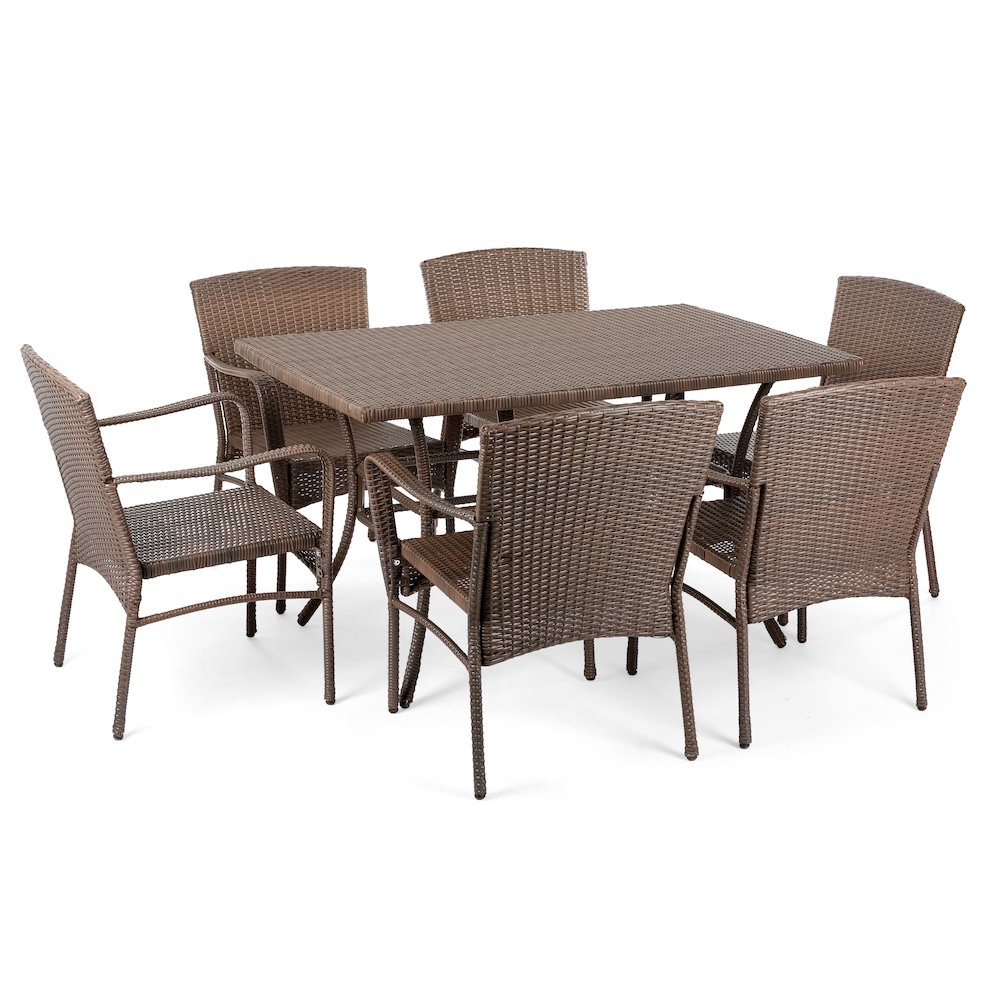 Leisure Collection Outdoor Garden Patio Furniture 7Pc Dining Set. Picture 1
