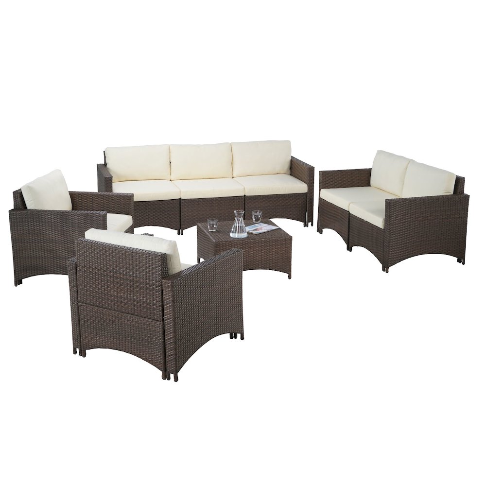 Modular 3-Seater Sofa, Loveseat, 2 Armchairs And Coffee Table Conversation Set. Picture 2