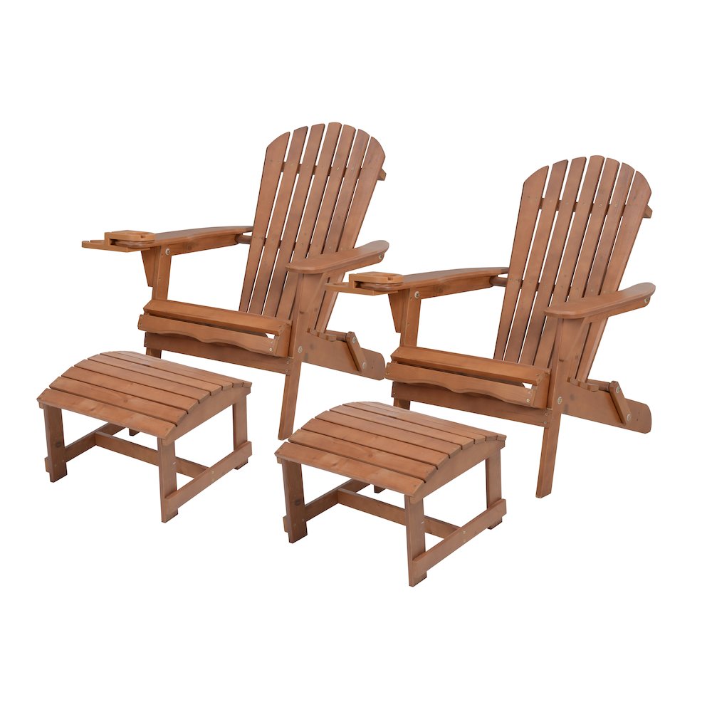 Foldable Adirondack Chair With Cup Holder Conversation Set. Picture 1