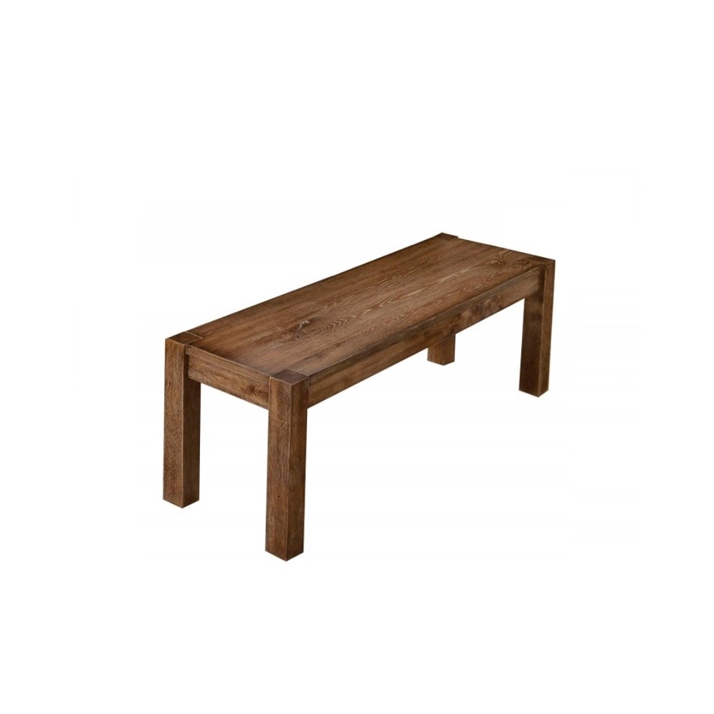 Best Master Furniture Janet 48" Transitional Wood Dining Bench in Driftwood. Picture 1