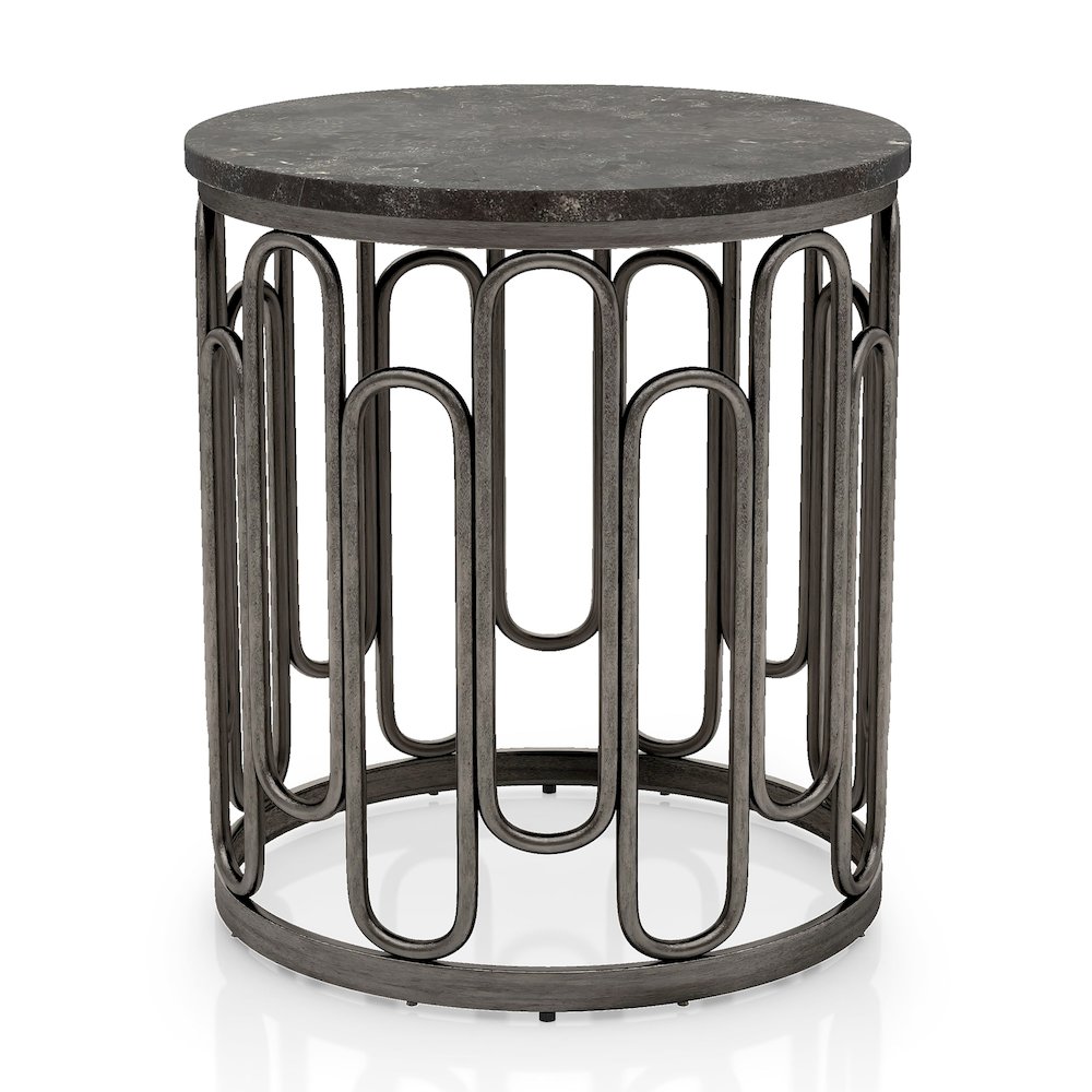 Silas Marble and Metal 3-Piece Coffee Table Set in Black. Picture 3