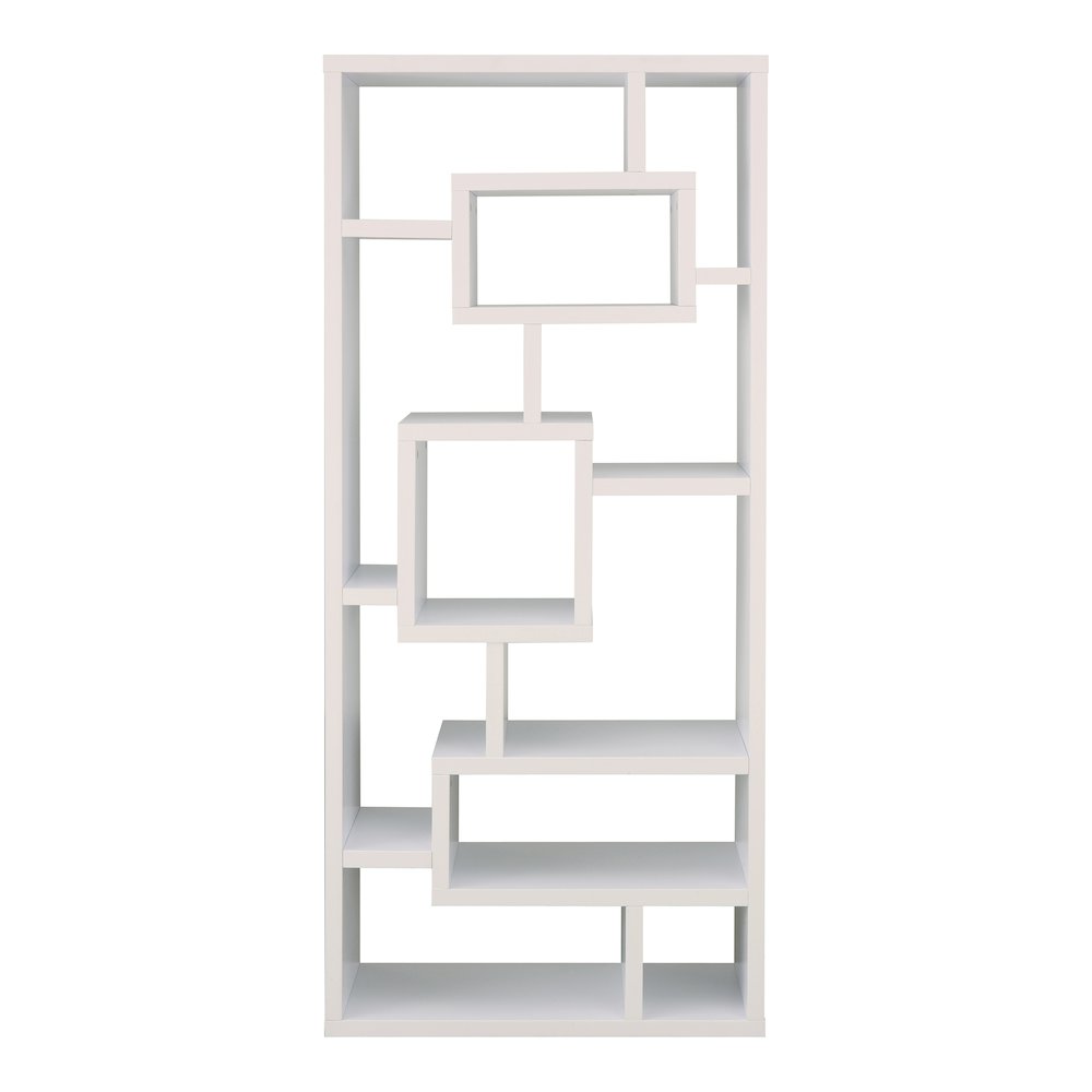 Hazo Modern Wood Open-Back Bookcase in White. Picture 2