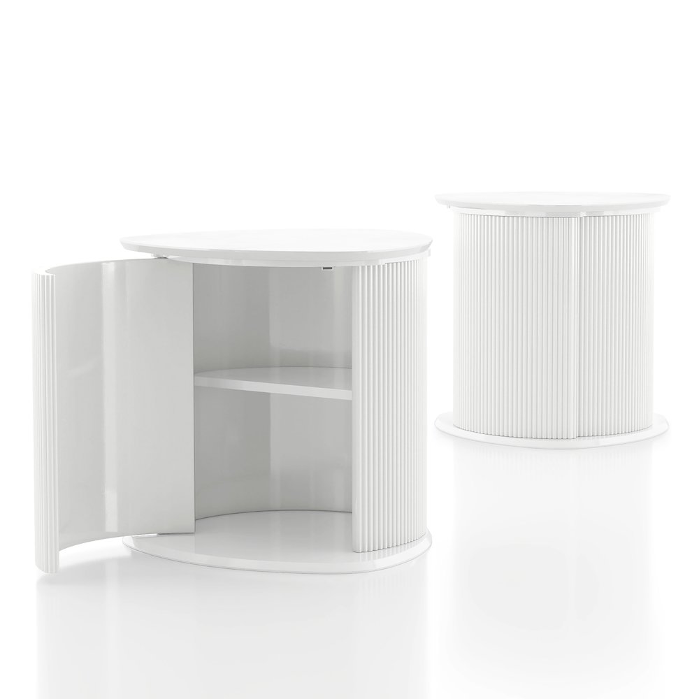 Elara Wood 2-Piece End Table Set in White. Picture 2