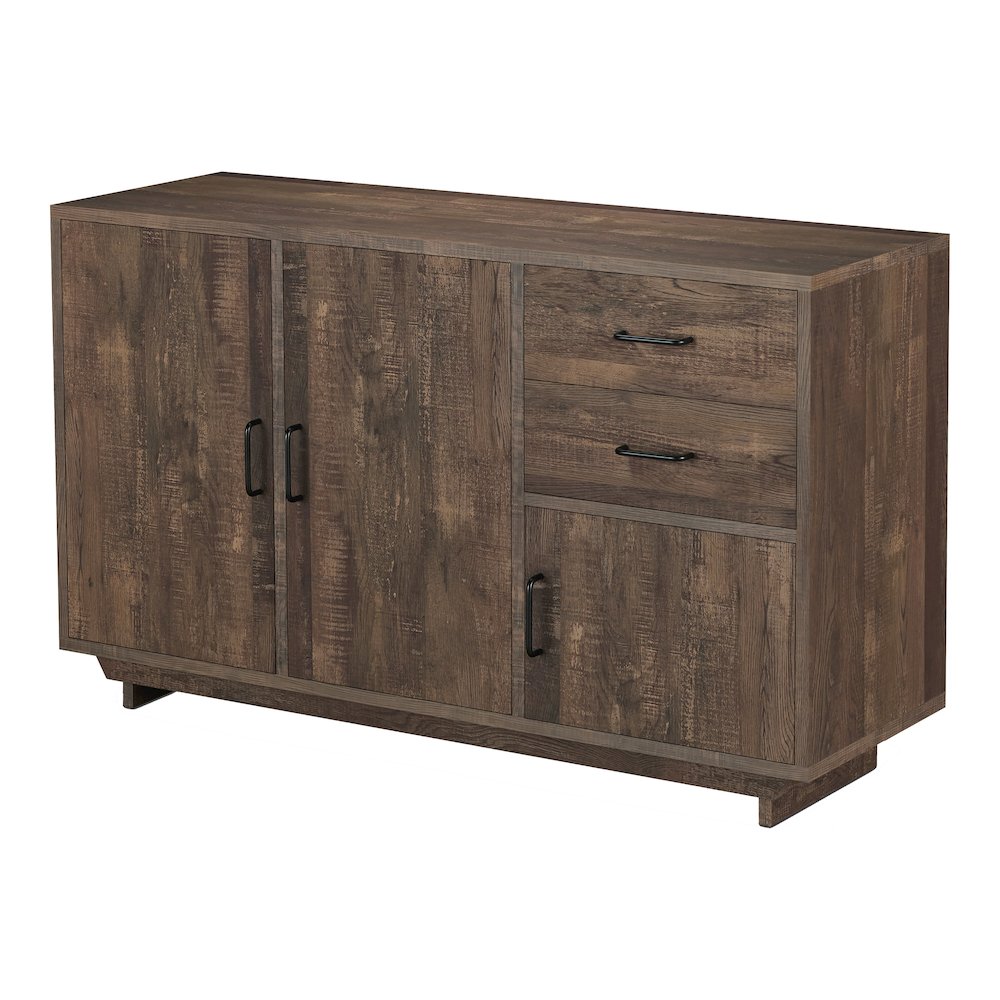 Galvin Rustic Wood 2-Drawer Buffet in Reclaimed Oak. Picture 1