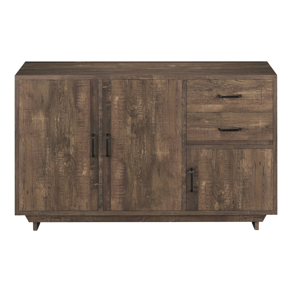 Galvin Rustic Wood 2-Drawer Buffet in Reclaimed Oak. Picture 2