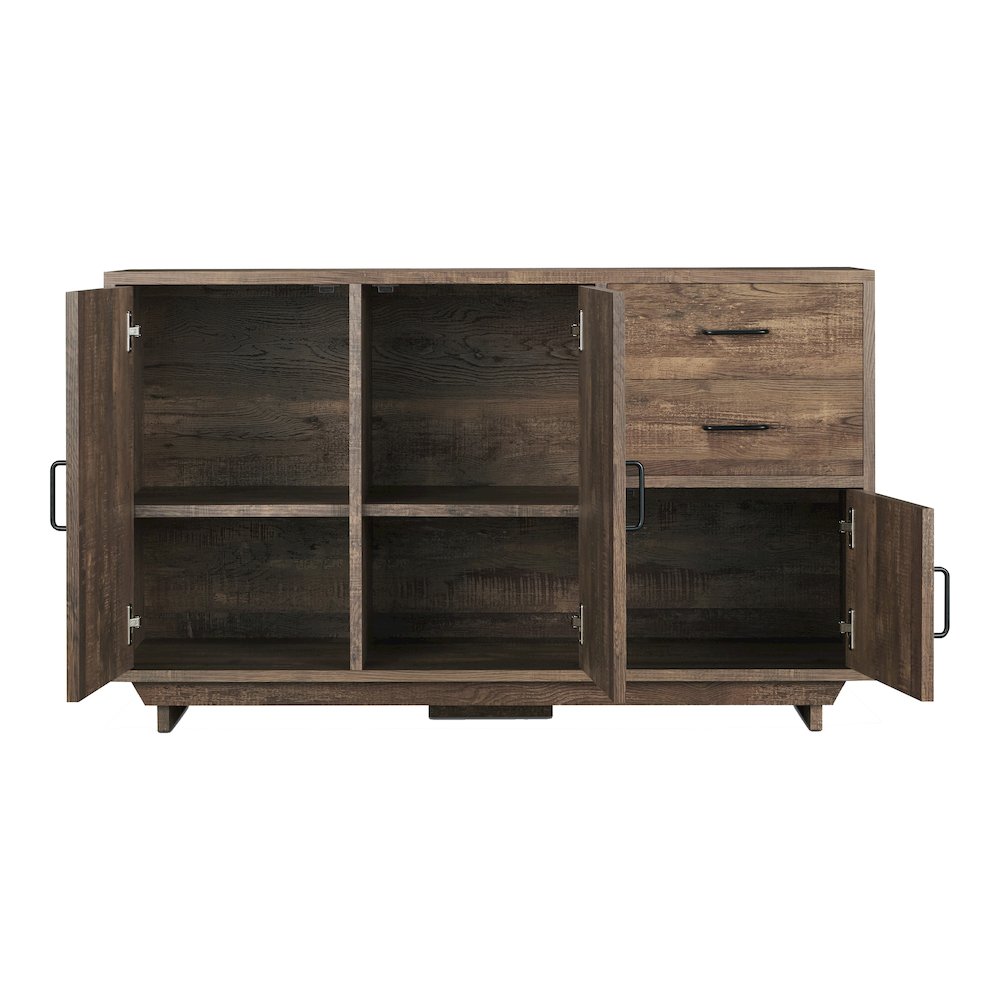 Galvin Rustic Wood 2-Drawer Buffet in Reclaimed Oak. Picture 3