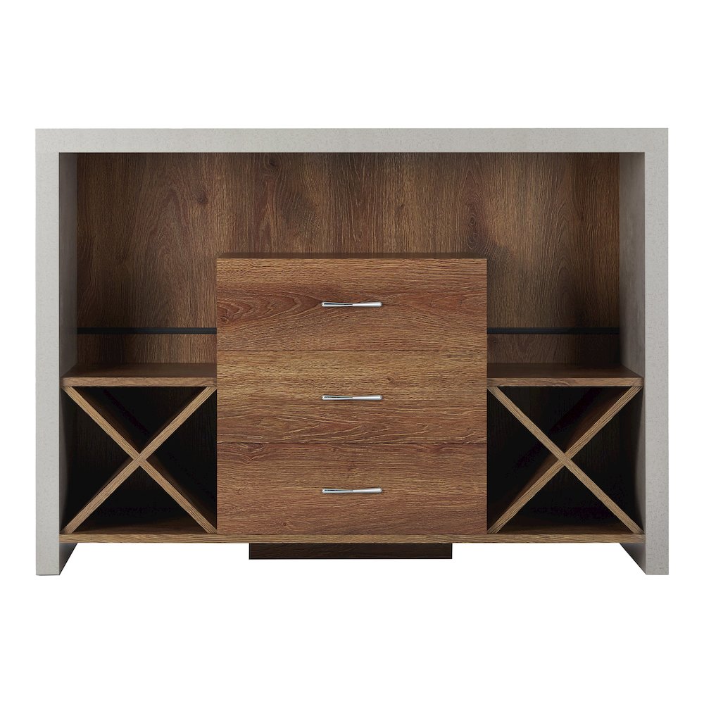 Dixen Wood Multi-Storage Buffet Server in Distressed Walnut. Picture 2